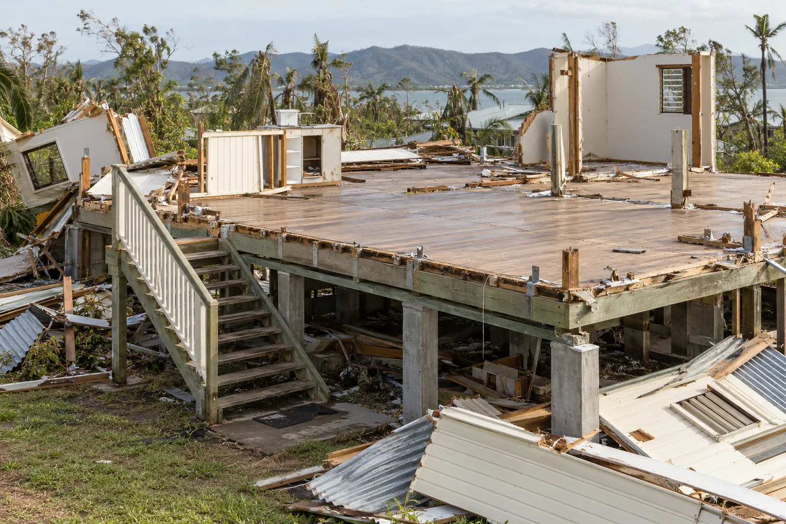 House with the walls lifted off the floor