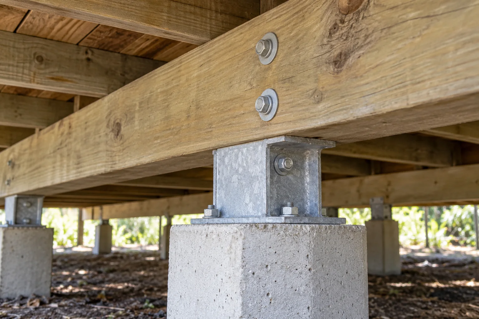 Floor bolted to the stumps
