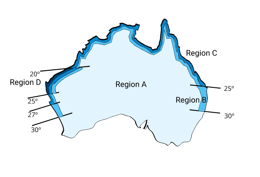 Australian wind regions map